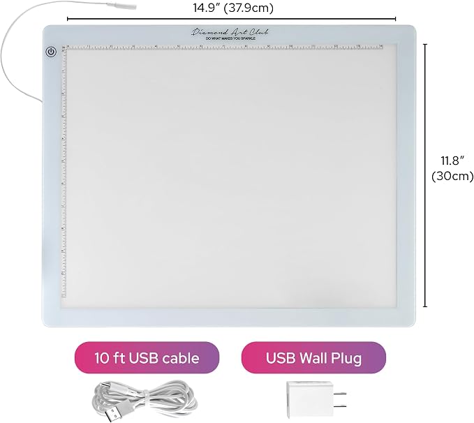DIAMOND ART CLUB A3 Light Pad for Diamond Painting | Premium USB LED Light Board for Diamond Painting and DIY Crafting, Diamond Art Tools and Accessories, 16.6" x 13.5"
