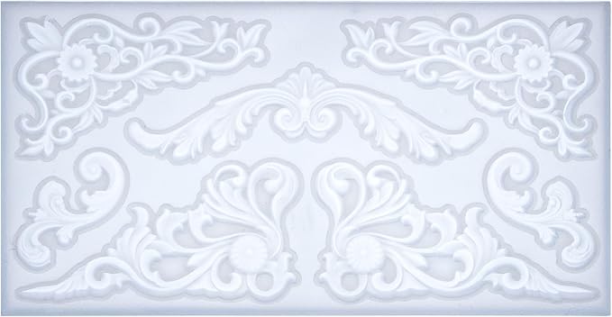 Art Molds Rococo Embellishment for Polyclay Air Dry Clay Plaster | Versatile Use for Fondant Cake Decorating, Epoxy Resin, Polymer Clay Crafts