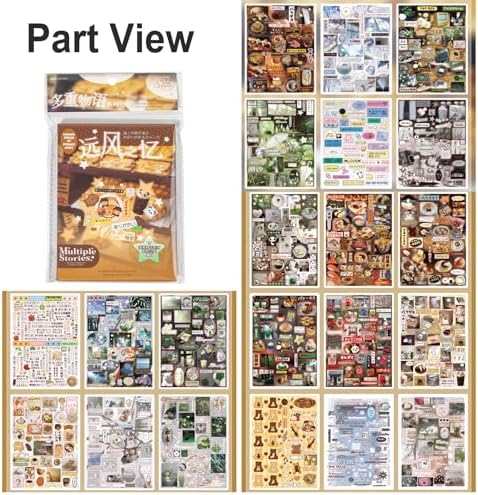 Japanese Heisei Retro Sticker Book, 27 Sheets Cute Aesthetic Stickers, Multiple Stories Journal Stickers for Scrapbooking, Planners, DIY Crafts, Decoration