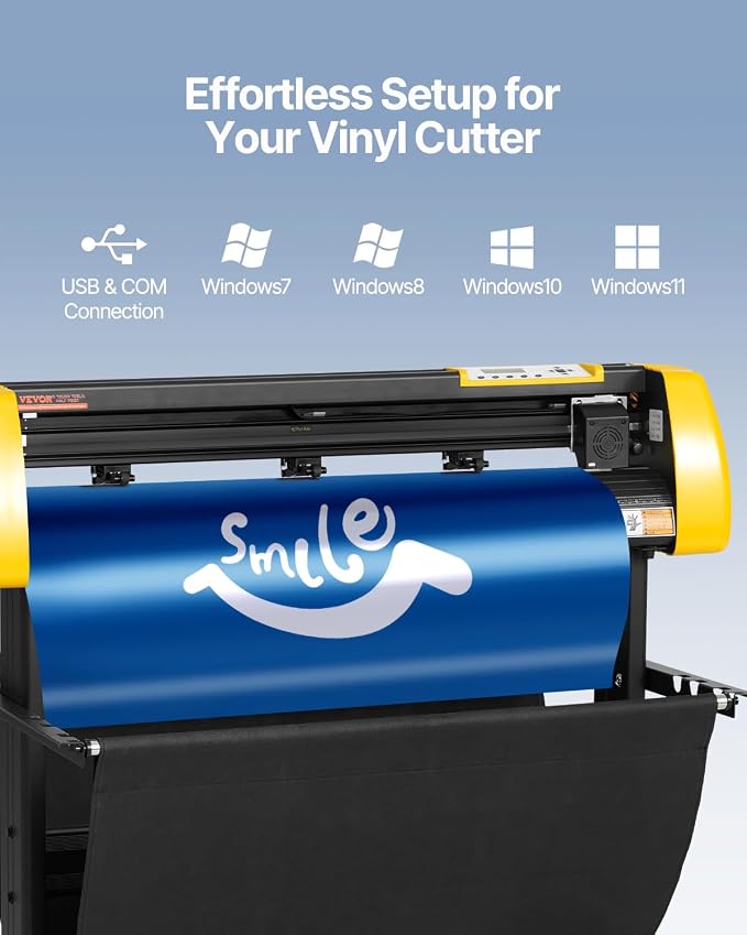 VEVOR Vinyl Cutter Machine, 34 in / 870 mm Max Paper Feed Cutting Plotter, Automatic Camera Contour Cutting LCD Screen Printer with Stand Adjustable Force and Speed for Sign Making Plotter Cutter