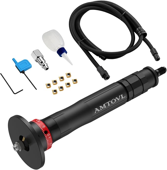 AMTOVL Pneumatic Chamfering Tool, 60,000 RPM Adjustable 0.1–0.9 mm, C-Type