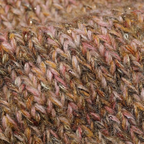 Artisanal Yarn Collection Multifiber Fancy Yarn for Knitting Crocheting Crafts DIY, Set of 3 Rolls(106 Vintage Dream in Pink & Gold)