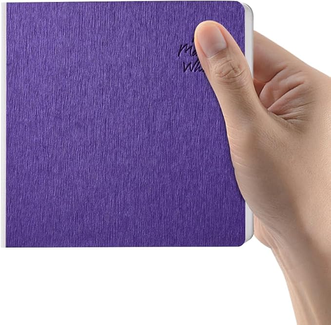 Purple Hardcover Sketchbook Square Hardbound Sketch Journal 4.7 x 4.7 Inch 42 Sheets Art Book 250GSM Ultra Smooth Paper Ideal for Pencils,Water Color Pen,Marker Pen