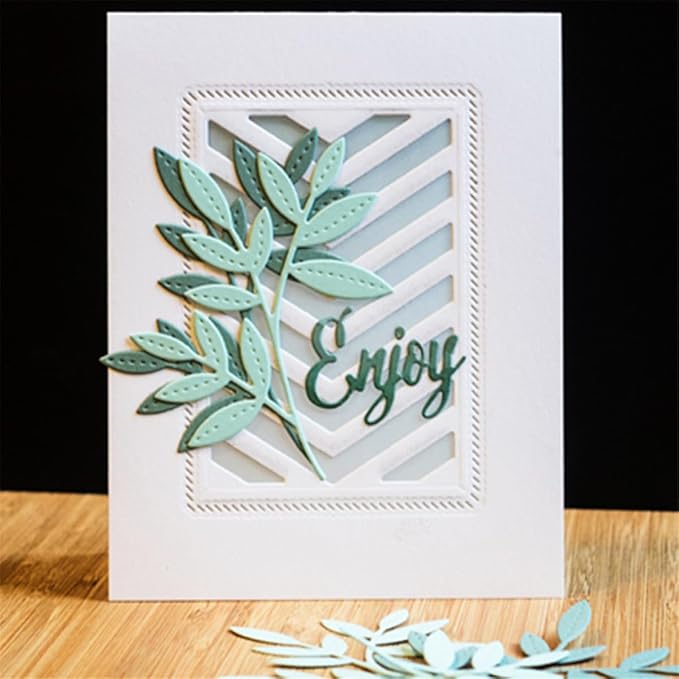 Cutting Dies 3D Background Frame Metal Stencils Scrapbooking Tools DIY Craft Carbon Steel Embossing Template for Paper Card Making Album Arts Supplies (Frame 8-V strip 9x11.7cm)