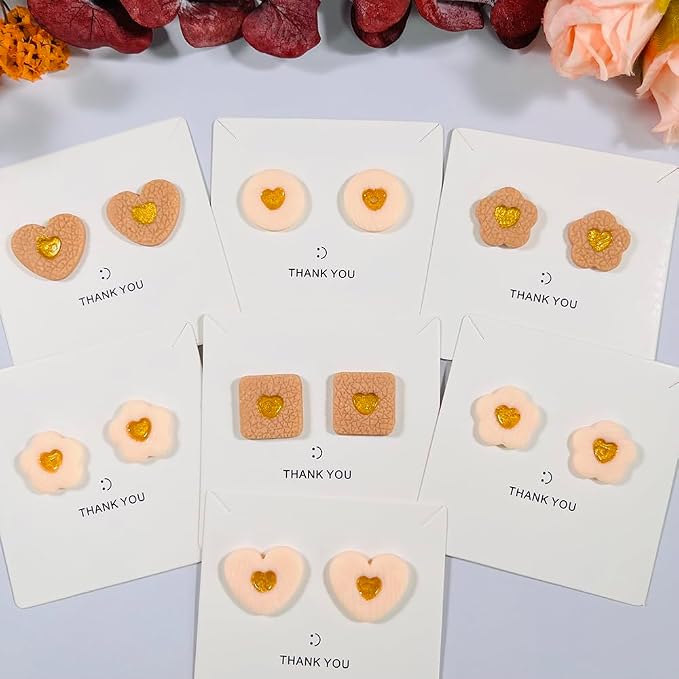 Xaekicr Heart Center Polymer Clay Cutters – 5 Shapes Clay Earring Cutters Set for DIY Jewelry – Polymer Clay Tools for Earrings & Crafts – Cute Clay Cutter Set for Valentine & Gift Projects