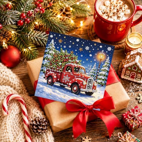 6Pcs Christmas Greeting Card DIY Diamond Art Painting Blessing Folding Card Kit for Adults Beginners with White Envelopes and Tools for Holiday Xmas Arts Crafts Gift-Christmas04