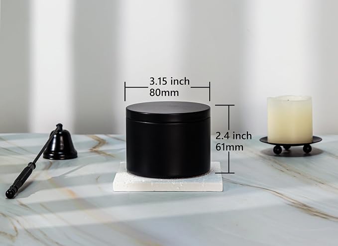 Aroparc Candle Tins 8oz with Lids, 24 Pack Seamless Round Metal Candle Jars, Bulk Empty Containers for DIY - Black