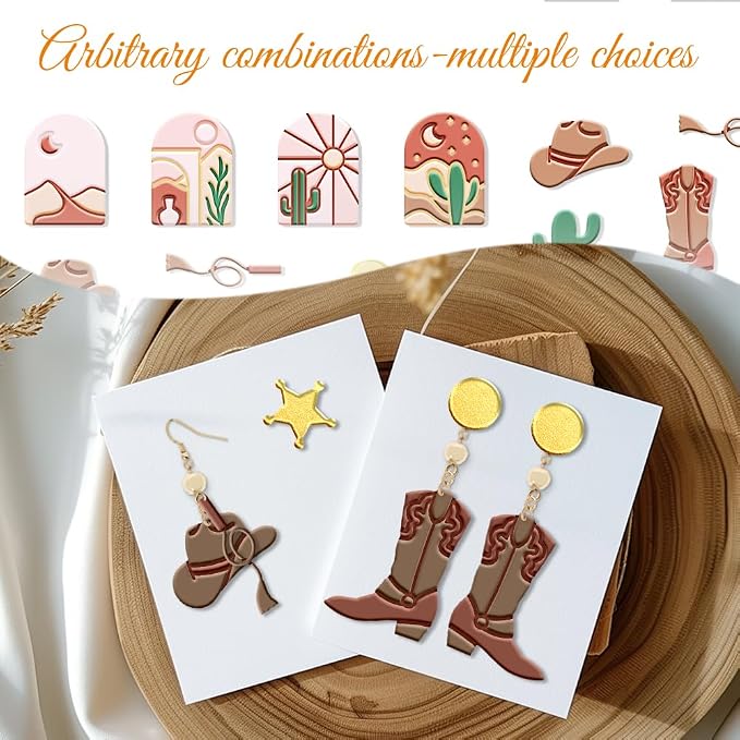 ORIGACH 13 Pcs Western Cowboy Polymer Clay Cutters Set