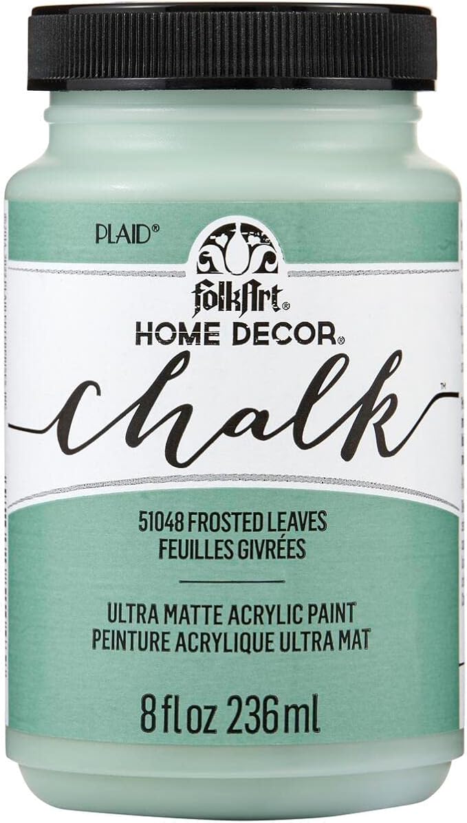FolkArt Home Décor Chalk Paint, Frosted Leaves 8 fl oz Acrylic Chalk Paint with an Ultra Matte Finish, 51048