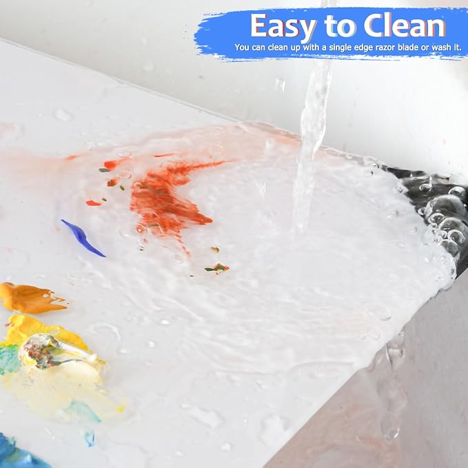 Glass Palette for Oil Painting, 12 x 9 Inches, Ultra White, Easy to Clean