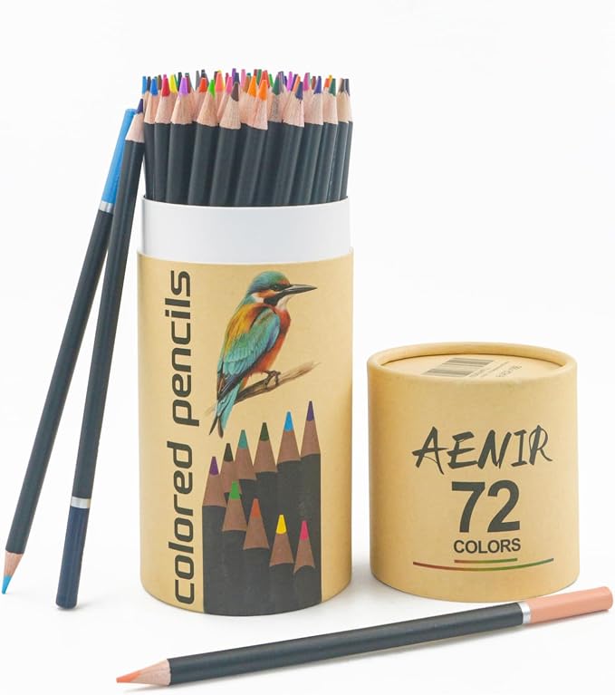 Aenir Colored Pencils for Adults, 72-Color Pencils for Adult Coloring Books | Soft Oil-Based Adult Coloring Pencils for Sketching, Drawing, Blending & Shading; Art Supplies for Artists, Beginners & Teens