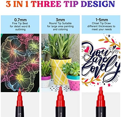 LET'S RESIN 12 Colors Acrylic Paint Markers with 3 Tips Multi-Purpose