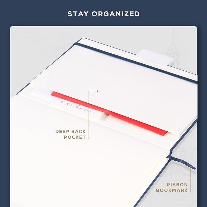 Beechmore Books A3 11.7x16.5 Mixed Media Sketchbook 160 GSM/98lb, Gift Box | Hardcover Drawing Pad with Lay-Flat Binding, Extra Large Perforated Ivory Paper for Studio Drawing & Watercolor Work