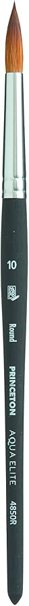 Princeton Aqua Elite Round Brush, Synthetic, Short Handle, Size 10, 1 Count