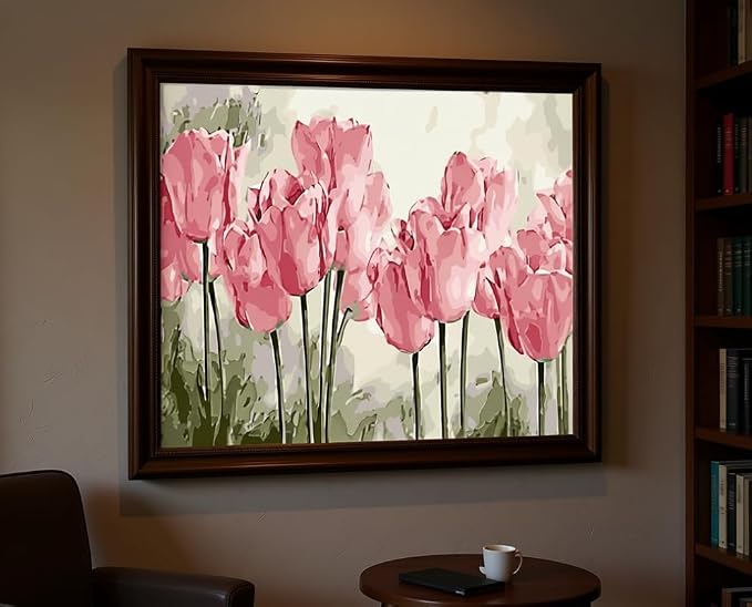 BAISITE Paint by Numbers Kit for Adults Beginners,20" Wx16 L Canvas for Painting Kits for Adults in Colorful Box Poppy Flowers-BSC002-Already Stretched on a Wooden Frame
