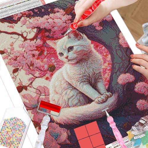 ZYNYXY 22PCS Ergonomic Diamond Art Pen Kits, with Multifunctional Metal Stainless Steel Screw Thin 1~9 Tips, Correction Placers Roller Accessories (Red + Pink + White+ 10 PCS Tips)