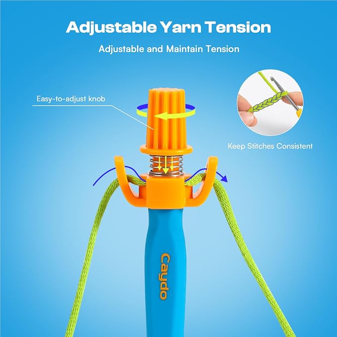 Crochet Tension Tool for Beginners, Ergonomic Yarn Guide Holder | Tension Control Crochet Helper, Comfort Handle for Left & Right Hander, Portable Crochet Accessories for Crocheters &Knitters