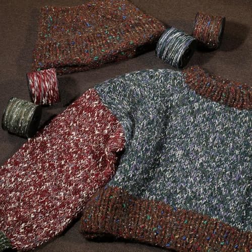 Artisanal Yarn Collection Multifiber Fancy Yarn for Knitting Crocheting Crafts DIY, Set of 3 Rolls(118 Misty Violet Grove)
