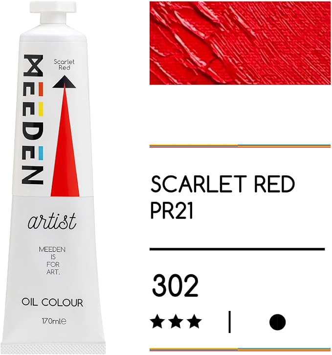 MEEDEN Artist Grade Oil Paint: Scarlet Red - 170ml/5.7oz Tube | Professional Art Paints and Supplies for Canvas Painting