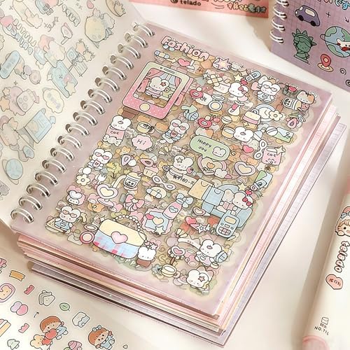 Vintage Japanese Sticker Book for Adults – 16 Sheets, 1000+ Aesthetic Stickers for Journaling & Scrapbooking, Cute & Girlhood Scrapbook Sticker Book for DIY Crafts