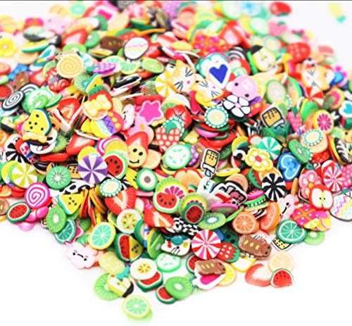 2000 Pcs Fruit Polymer Slices for Slime Nail Art Charms DIY Crafts