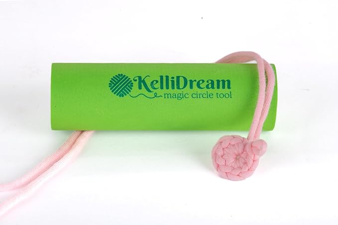 KelliDream Original Magic Circle Crochet Tool w Right & Left-Handed Step by Step Online English Instructions & Video, Learn How to Make a Magic Circle Stitch w All Yarn Sizes (Green)