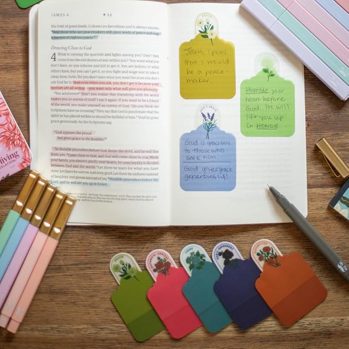 Mr. Pen- Plastic Transparent Bible Sticky Notes, 10 Pads, 200 Sheets