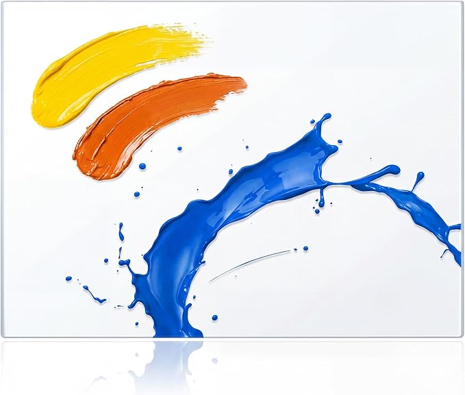 Nuanchu 1 Pcs Tempered Glass Palette for Oil Painting, 12 X 16 Inches White