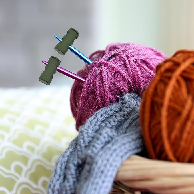 10 Pack Knitting Stitch Stoppers - Spring Needle Point Protectors, Nylon Needle Protectors
