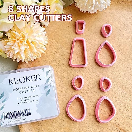 Keoker Polymer Clay Cutters, Clay Cutters for Polymer Clay Jewelry, Basic Polymer Clay Cutters, Clay Earrings Cutters.