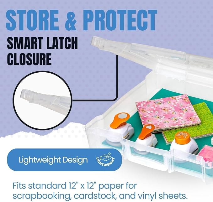 ArtBin 4-Piece Scrapbook Storage Set, Two 12x12 and Two 6x6 Boxes