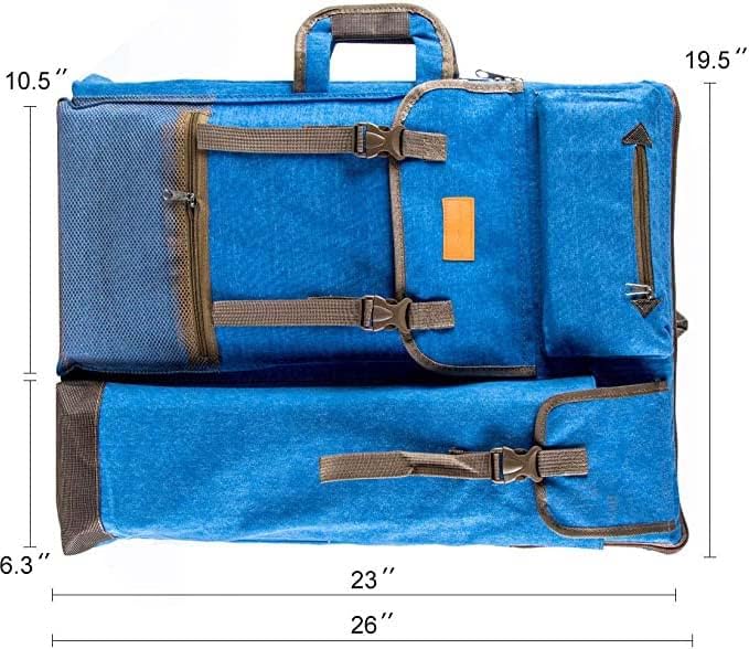 TRANSON Art Portfolio Case Artist Backpack Canvas Bag Large 26” x 19.5”