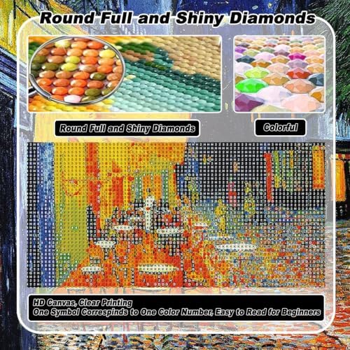 VeGuude Diamond Art Kits forAdult Café Terrace at Night Diamond PaintingKit