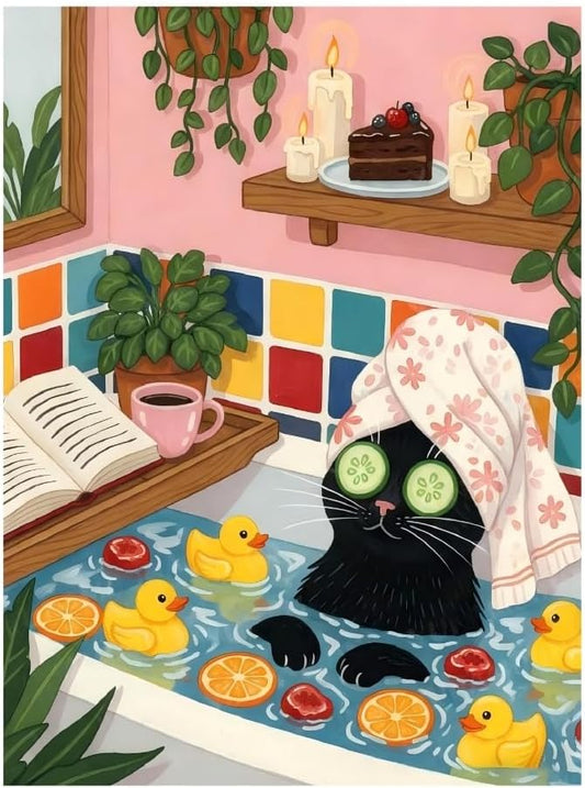 CraftBliss Cat Paint by Number for Adults, Funny Animal Painting by Numbers, DIY Acrylic for Beginners Unframed, Easy Paint by Numbers Adults on Canvas Decor 16x20inch