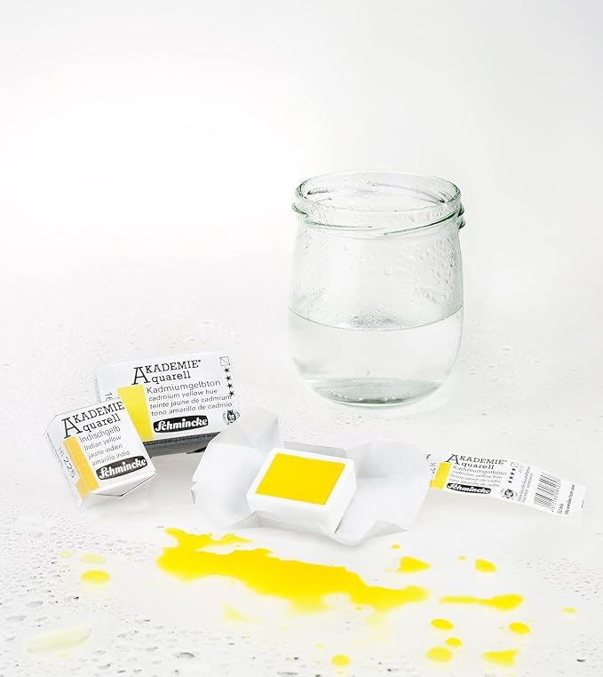 Schmincke - AKADEMIE®AQUARELL watercolor box, basic assortment 12 x 1/2 pans + space for additional 12 pans, 75 412 097, metal box, fine artists' watercolors
