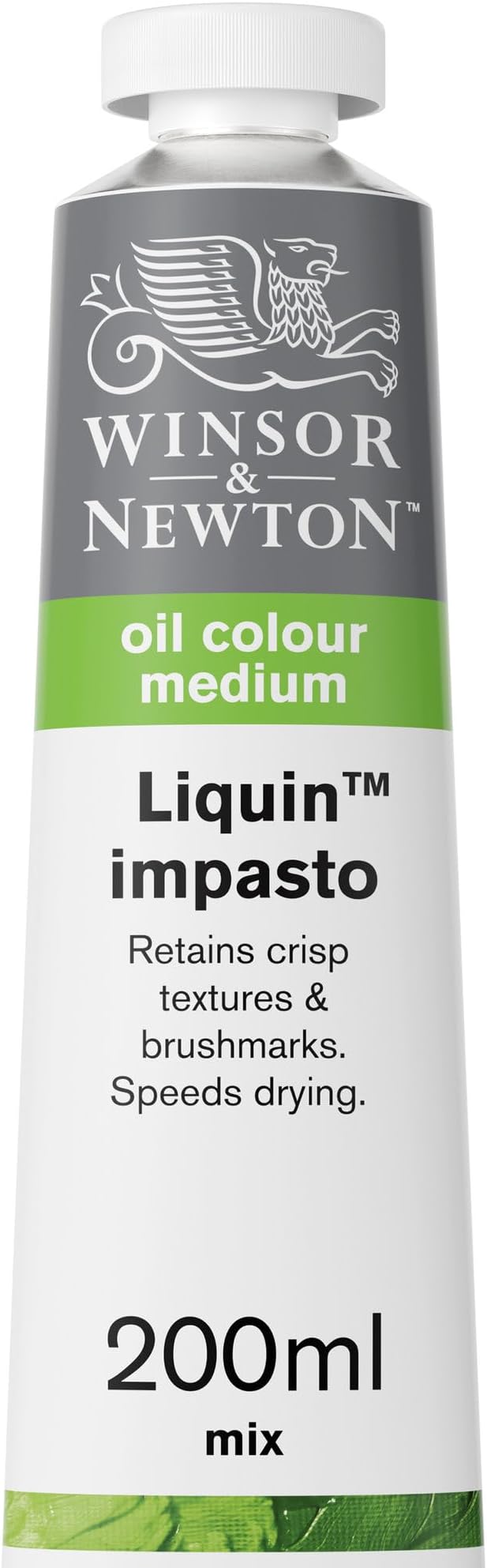 Winsor & Newton Liquin Impasto Medium, 200ml (6-oz) tube | Paste-Like, Semi-Gloss Liquin, Halves Drying Time of Oil Color, Crisp Texture, Adds Viscosity, Yellowing-Resitant