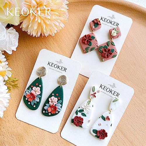 Keoker Organic Clay Cutters, Polymer Clay Cutters for Earrings Making, Clay Earrings Cutters (B)