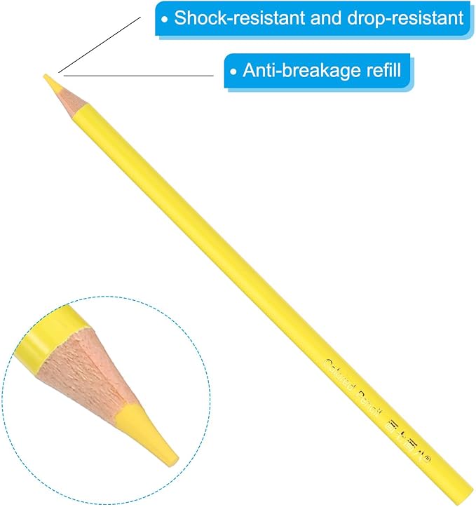 PATIKIL Lemon Yellow Colored Pencils Set,12 Pcs Oil Color Pencils Wooden Coloring Drawing Pencil for Artists Art Painting