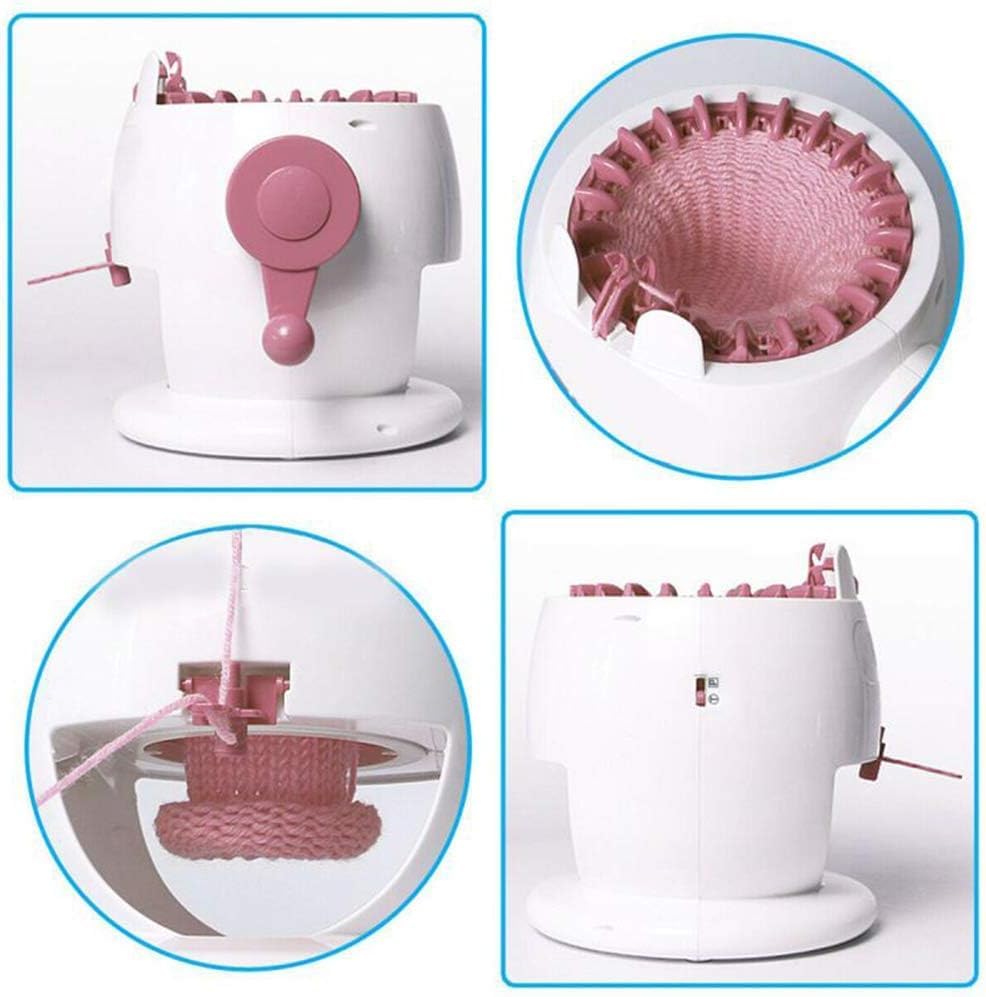 SENTRO 22 Needles Knitting Machine with Electric Adapter, Knitting Board Rotating Double Loom with Crank Handle Adapter Hex Steel Bit for Automatic Knit