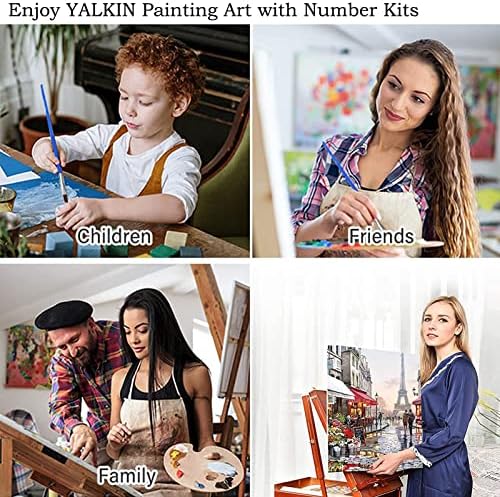 YALKIN Paint by Number for Adults Beginners,DIY Large Size (35.5 x 15.7 inch) Waterfall Paint by Numbers Arts and Crafts Paintwork with Paintbrushes Canvas Oil Painting for Home Decor,Gift