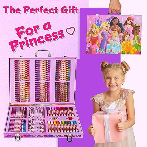 Disney Stitch Colored Pencils Art Supplies Kids Drawing Kit School Supplies Crayons Markers Coloring Sheets Art Kit Gifts for Kids Girls (Multi Princess Set)