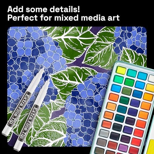 ARTISTRO White Paint Pens - Extra-Fine Tips - Set of 5