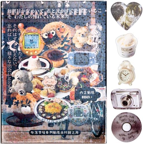 Japanese Comic Style Sticker Scrapbooking Supplies for Junk Journal, 45 Sheets Stickers TZ013001
