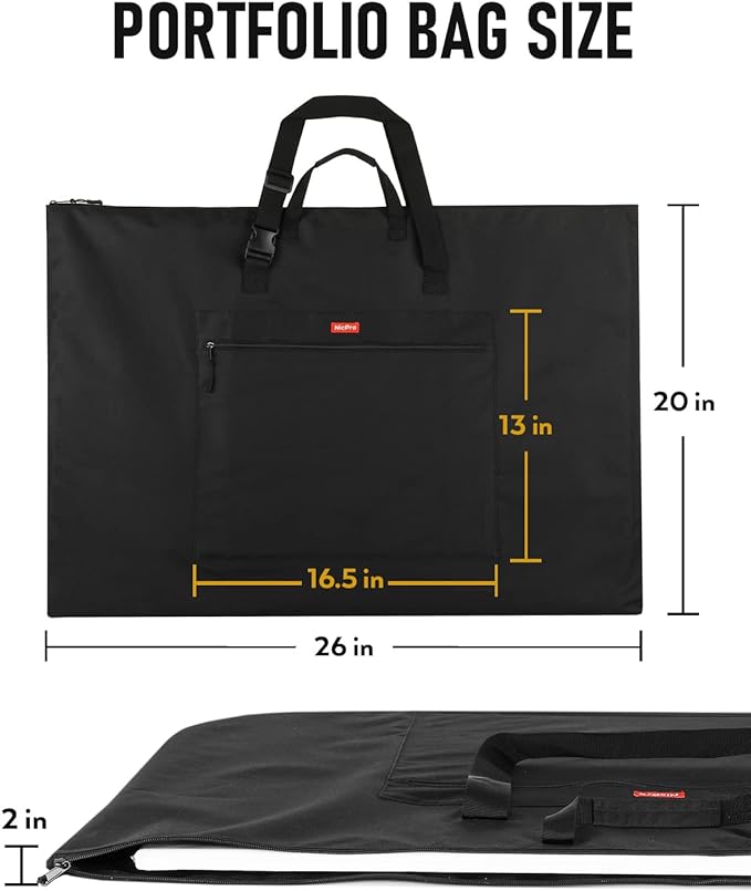 Nicpro Light Weight Art Portfolio Bag, 20x26” Waterproof Art Portfolio Case