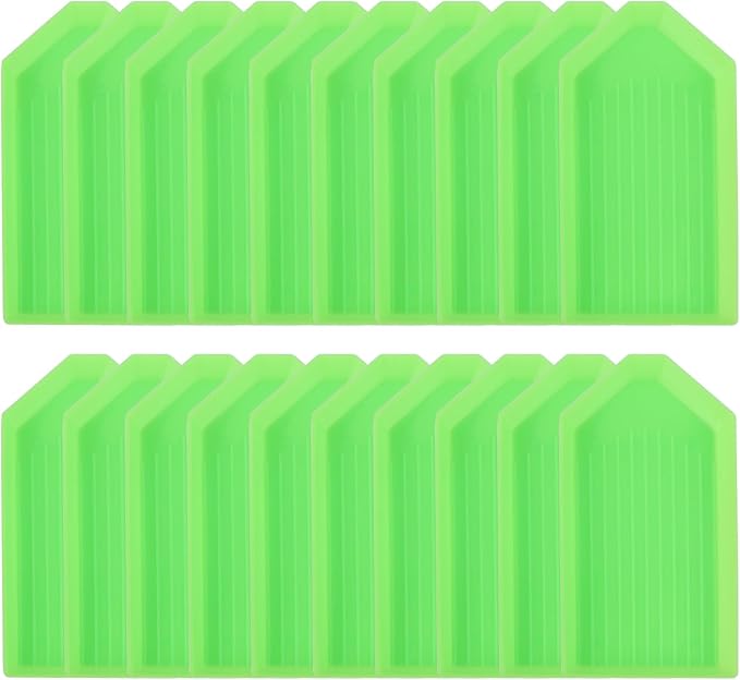 20 Pack Green Diamond Painting Trays – Diamond Art Tool Accessories for 5D DIY Diamond Painting Kits