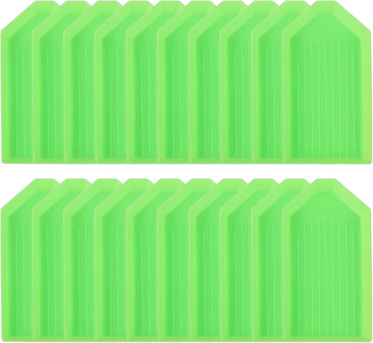 20 Pack Green Diamond Painting Trays – Diamond Art Tool Accessories for 5D DIY Diamond Painting Kits