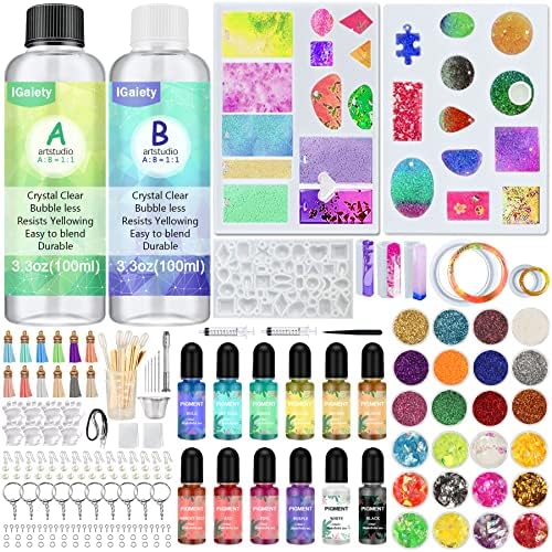 IGaiety Complete Resin Jewelry Making Kit with Silicone Molds for Beginners