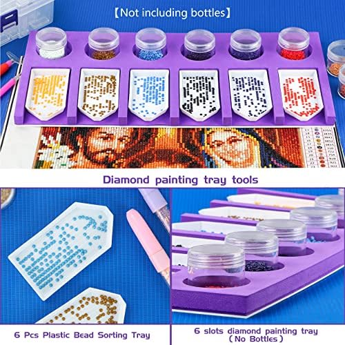 Diamond Painting Accessories Tray Organizer for Diamond Art Kits for Adults, Diamond Art Accessories Tools Kits, Diamond Art Storage Tray for Glitter Rhinestones, Diamond Bead Organizer Tray
