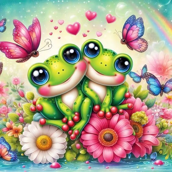 Frog Diamond Painting Kits for Adults-Butterfly Diamond Art 14x14inch