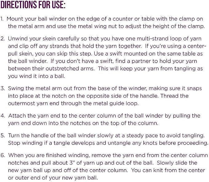 Knit Picks Yarn Ball Winder for Knitting and Crocheting (Dusty Rose) | Manual ball winder that winds up to 100g or 3.5 ounces of yarn into a cake